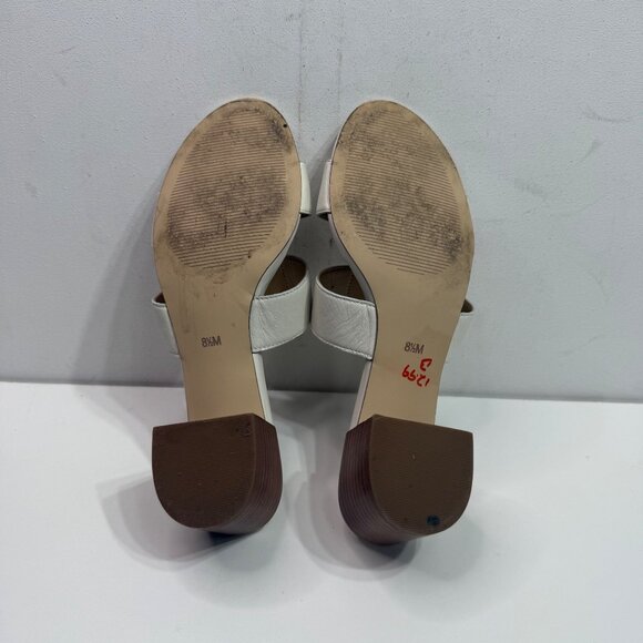 Talbots Womens 8.5M Soft White Tilly Nappa Leather Block Heel Sandals - Picture 6 of 7